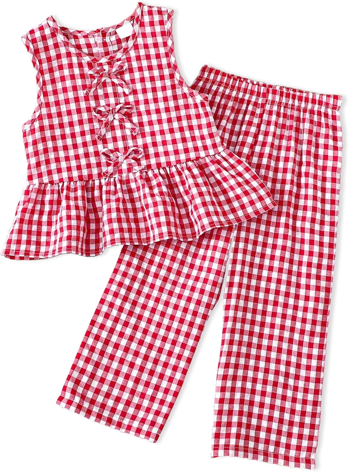 Doresbebe Toddler Girl Clothes Baby Girl Clothing Summer Outfit 2-6 Year Little Matching Sleeveless Top Long Pants Set 2Pcs