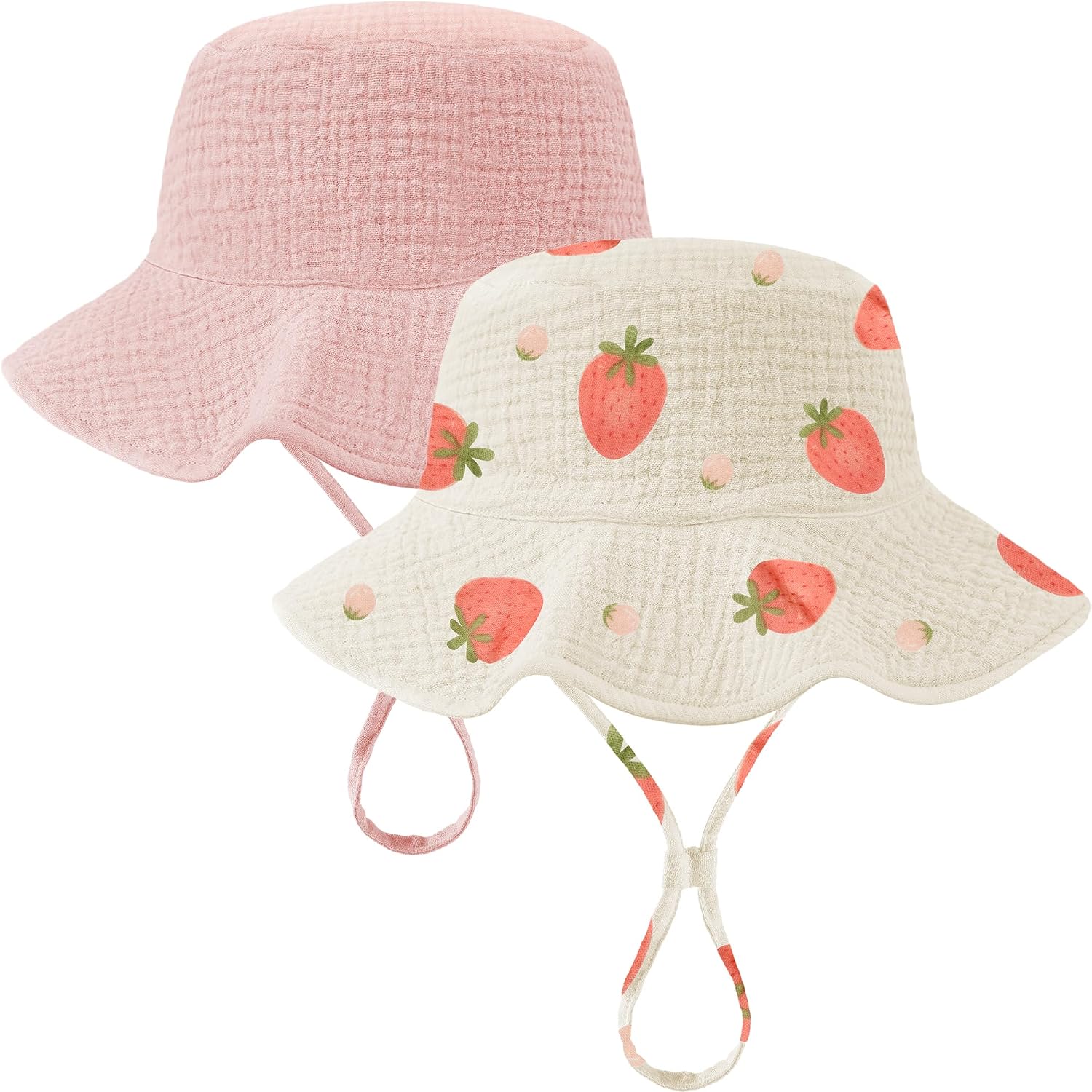 Muslin Baby Sun Hat Sun Protection Baby Toddler Bucket Hat with Wide Brim Beach Hats for Boys Girls