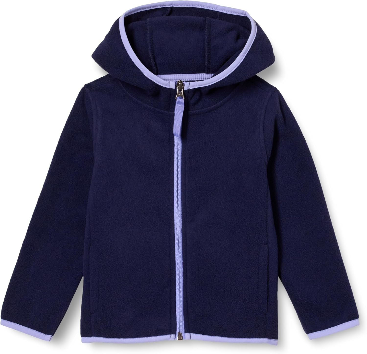 Amazon Essentials Girls and Toddlers’ Polar Fleece Full-Zip Hooded Lightweight Jacket, Insulated