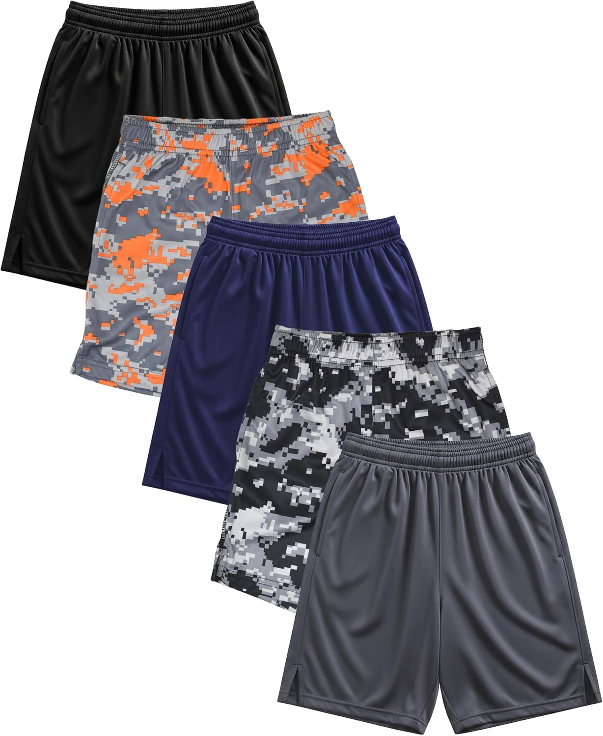 Andrew Scott Boys Active Performance & Mesh Style Basketball Sport Shorts – Multi Packs