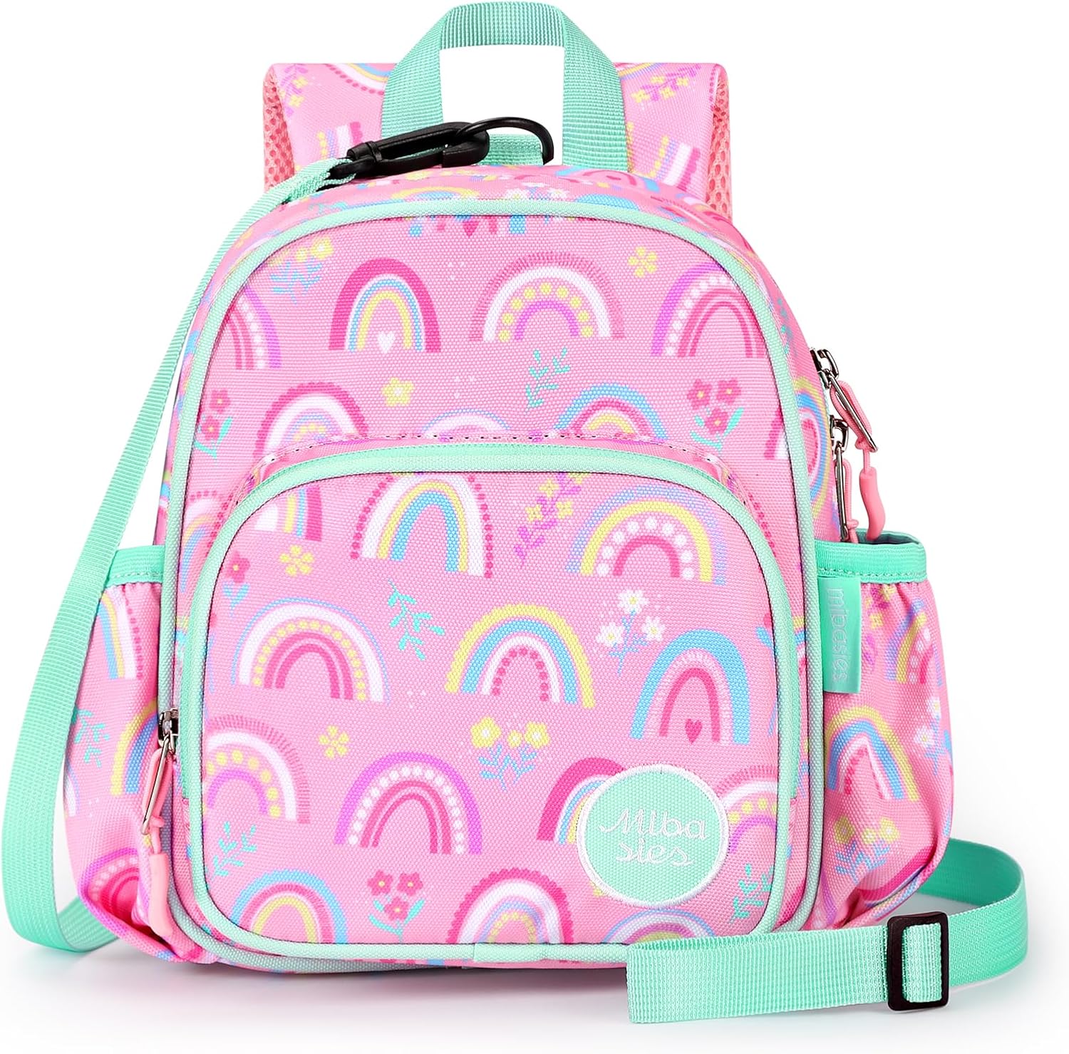 mibasies Backpack Leash for Toddlers 1-3: Baby Backpack for Girls with Anti-Lost Harness – Rainbow Pink