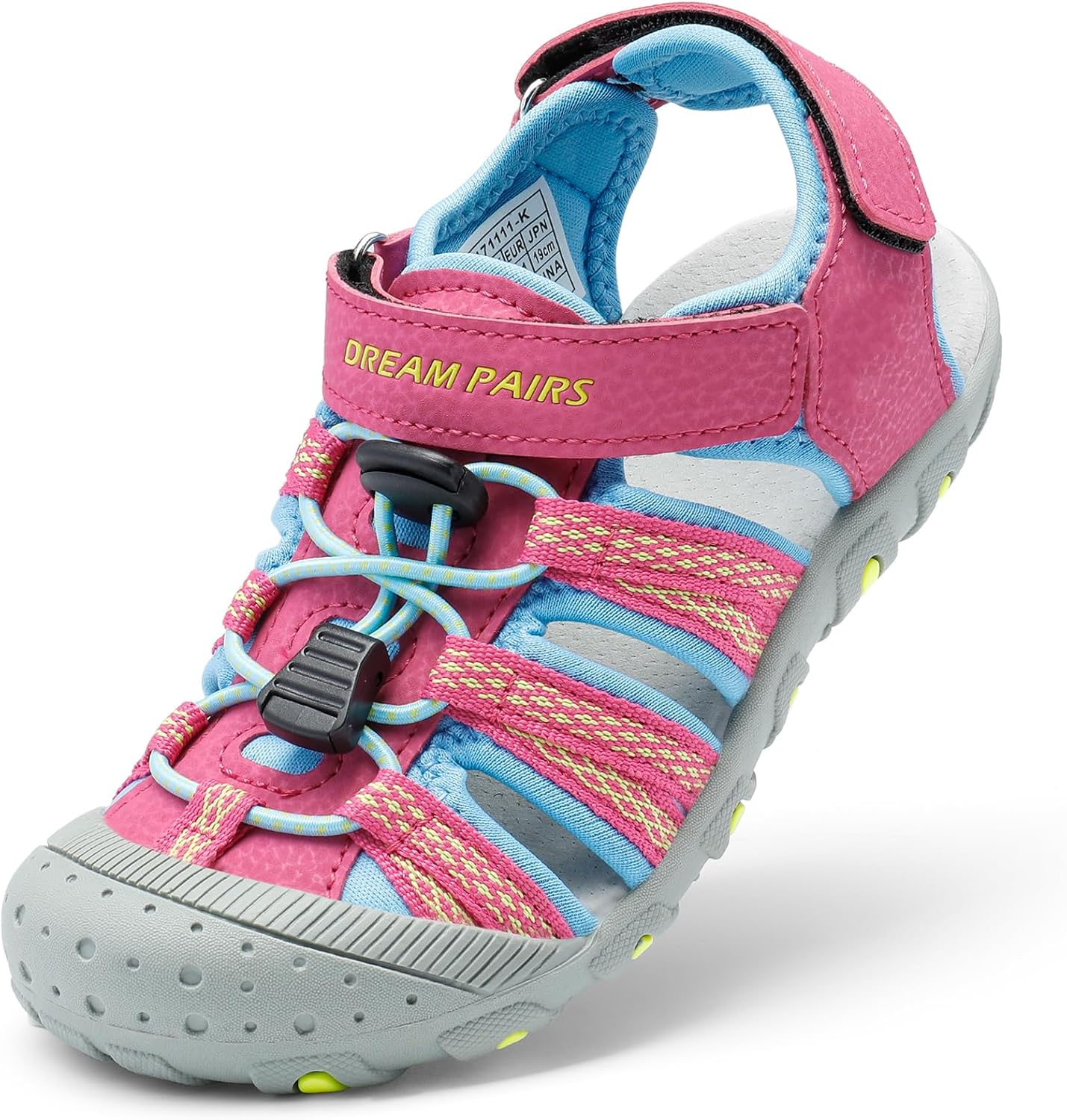DREAM PAIRS Boys Girls Summer Outdoor Athletic Sport Sandals Hiking Beach Casual Water Closed Toe Adjustable Multicolor for Toddler/Little/Big Kids