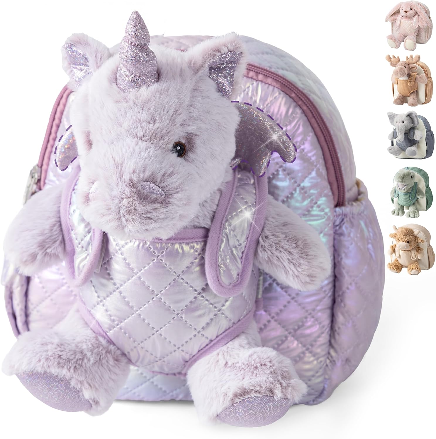 Moonkie Hug & Go Unicorn Toddler Backpack – Soft Plush Bag with Detachable Toy for Girls Aged 2–4 | Perfect for Daycare, Travel & Birthday Gifts for 3-Year-Old Kids