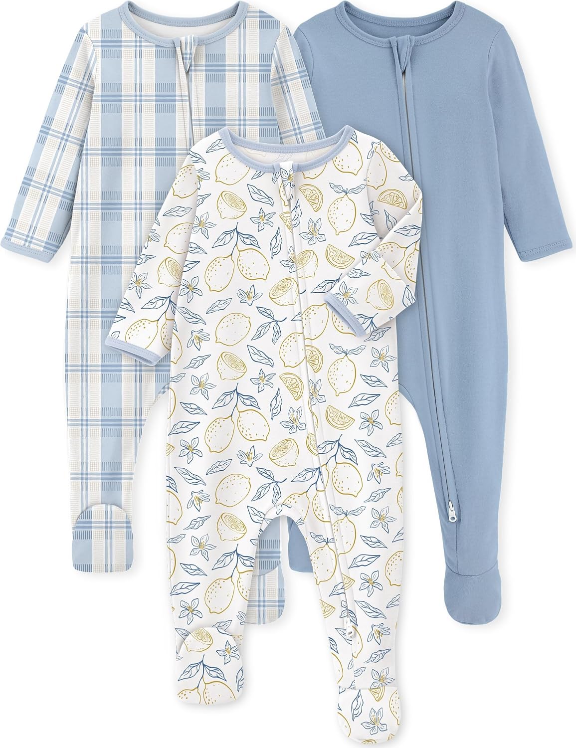 Yoofoss Baby Pajamas 100% Organic Cotton Baby Sleepers for Newborn 0-3 3-6 6-9 Months Boys Girl Clothes 3pcs Footed PJs