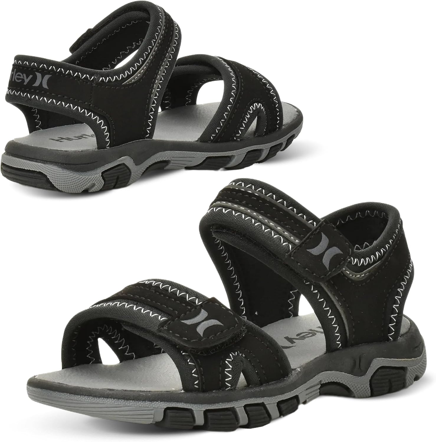 Hurley Loni Toddlers and kids Water Shoes, Beach Essentials, Girls and Boys Open Toe Sandals, Lightweight, Breathable and Two Adjustable Straps