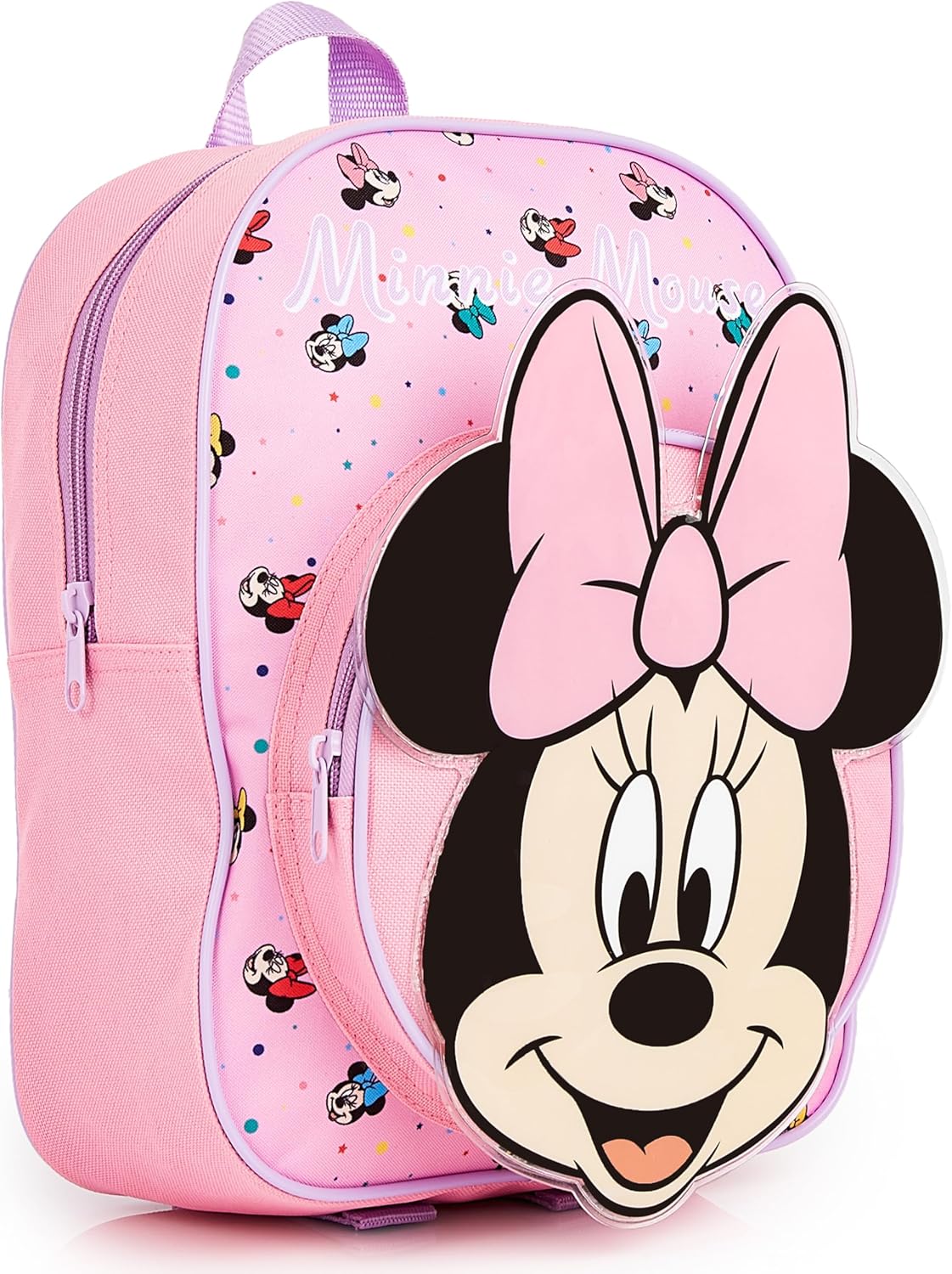 Disney Mini Backpack for Girls Toddlers 12×9” Preschool Backpack for Daycare Travel School Supplies Gifts for Girls (Pink Minnie 3D)