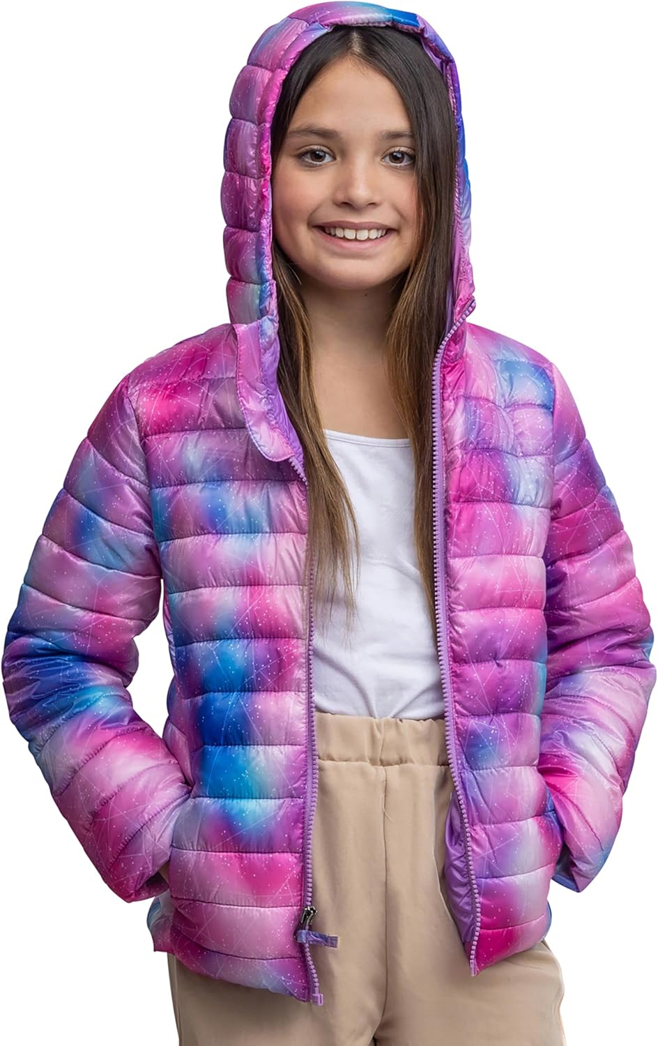 Lands’ End Kids Full Zip Lightweight Thermoplume Hooded Jacket (S-XL)