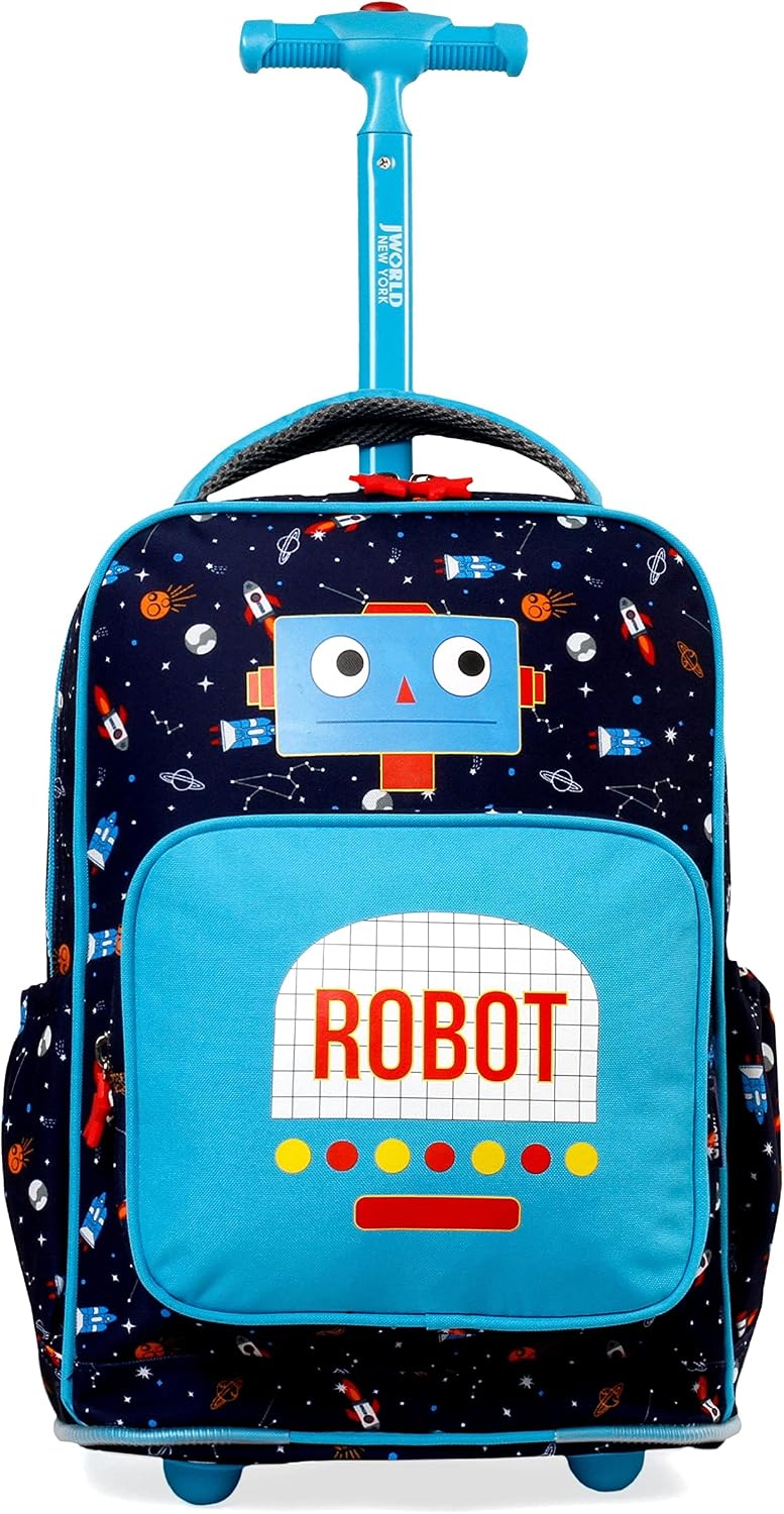 J World New York Sparkle Rolling Backpack