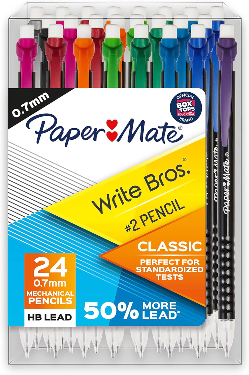 Paper Mate Mechanical Pencils, Write Bros. Classic Number 2 Pencil, 0.7mm, 24 Count – Classroom Supplies, Back to School, Great for Standardized Tests
