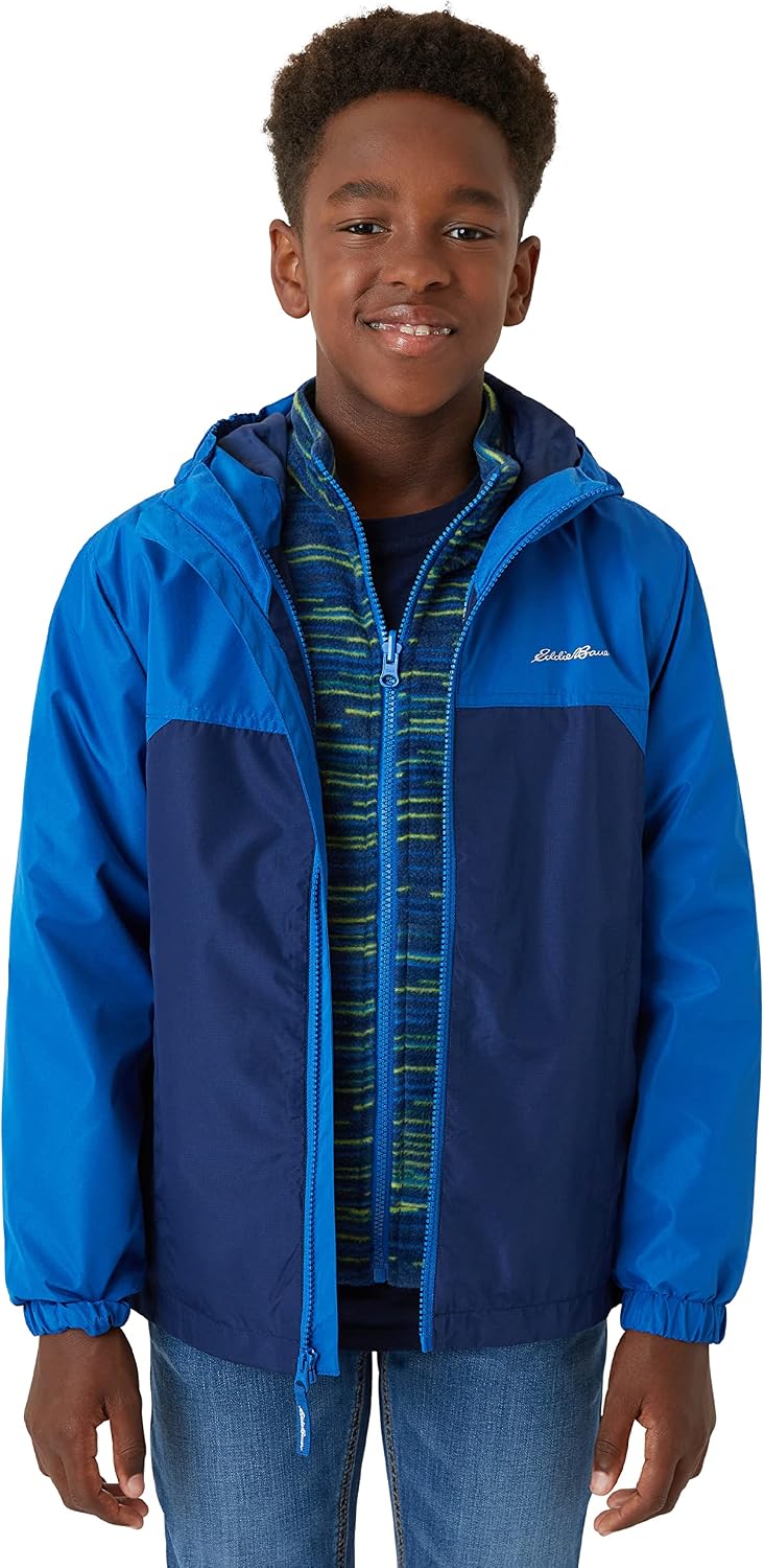 Eddie Bauer Boys’ Jacket – Lone Peak Waterproof 3-in-1 Insulated Windbreaker Coat with Removable Fleece Lining (5-20)
