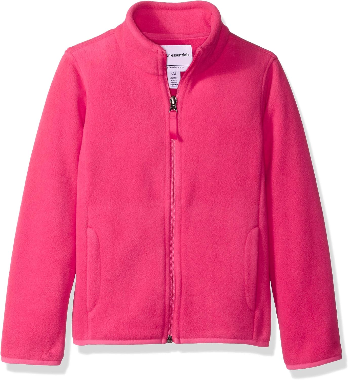 Amazon Essentials Girls and Toddlers’ Polar Fleece Full-Zip Mock Jacket, Insulated