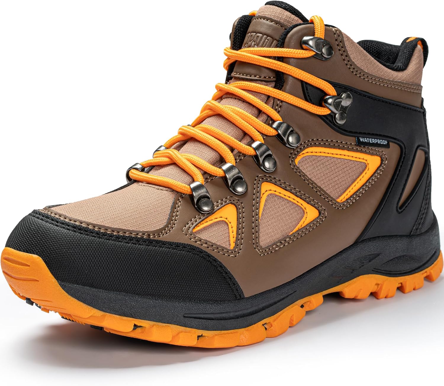R CORD Kids Hiking Boots Waterproof Non-Slip for Outdoor Lace-Up Closure Girls Hiking Boots Durable TPR Traction Outsole Kids Hiking Shoes