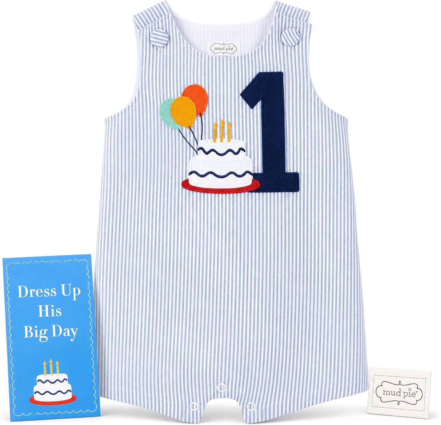 Mud Pie Baby Boys 1st Birthday Outfit, Birthday Boy Onesie, 12-18 Months