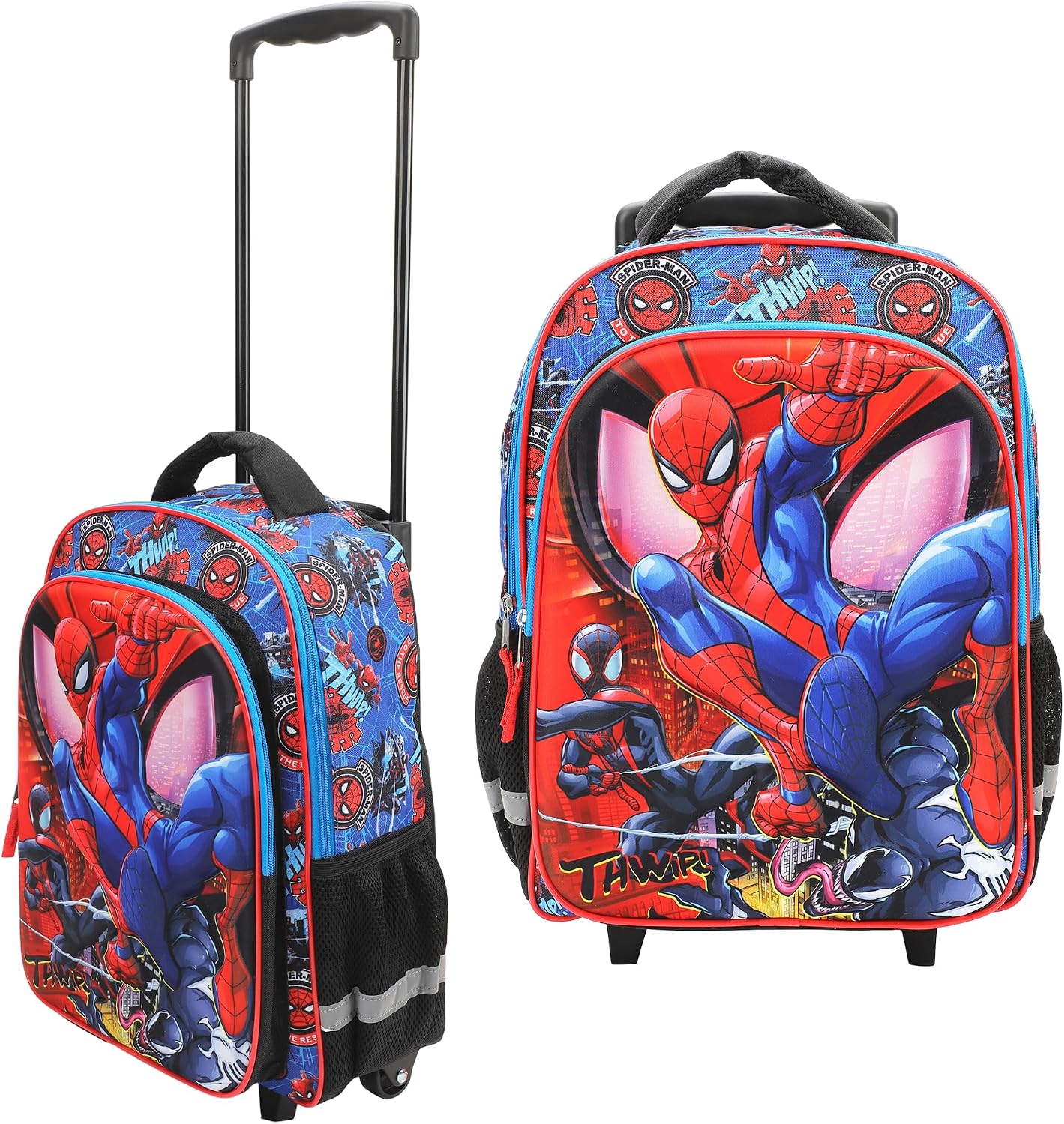 Bioworld Spider-Man Peter & Miles 16″ Rolling Travel Backpack