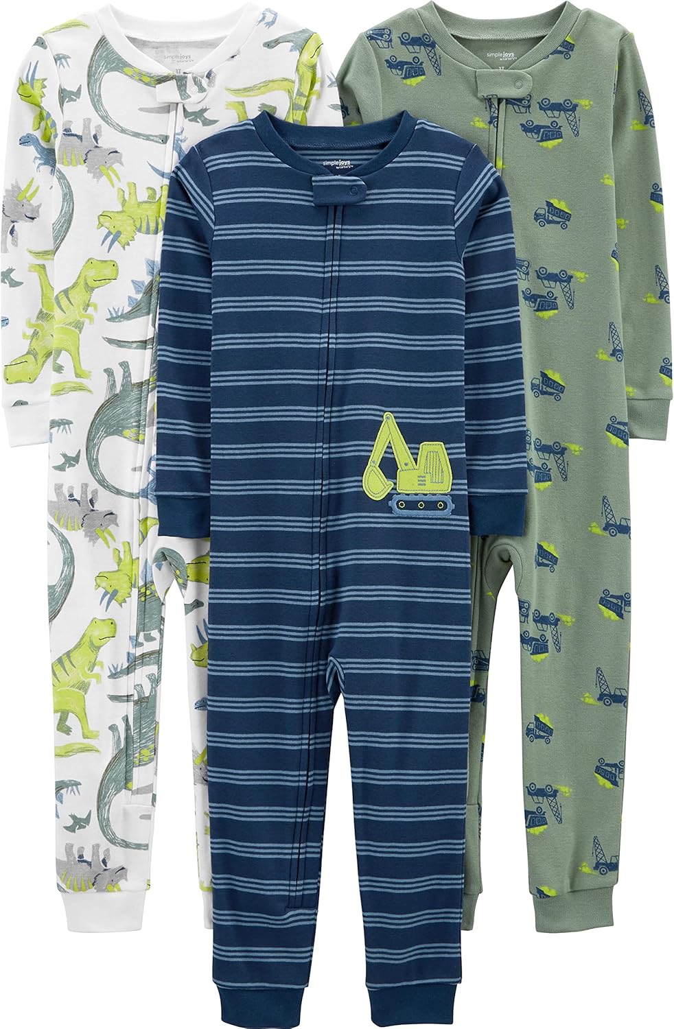 Simple Joys by Carter’s Baby Boys 3 pack Snug Fit Footless Cotton Pajamas