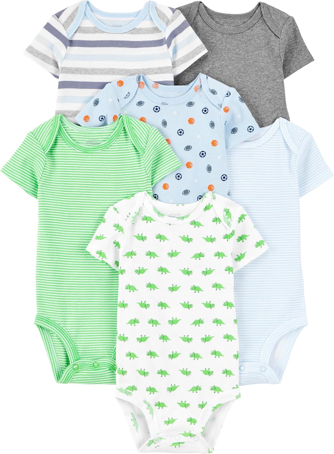 Simple Joys by Carter’s Baby Boys 6-Pack Short-Sleeve Bodysuit