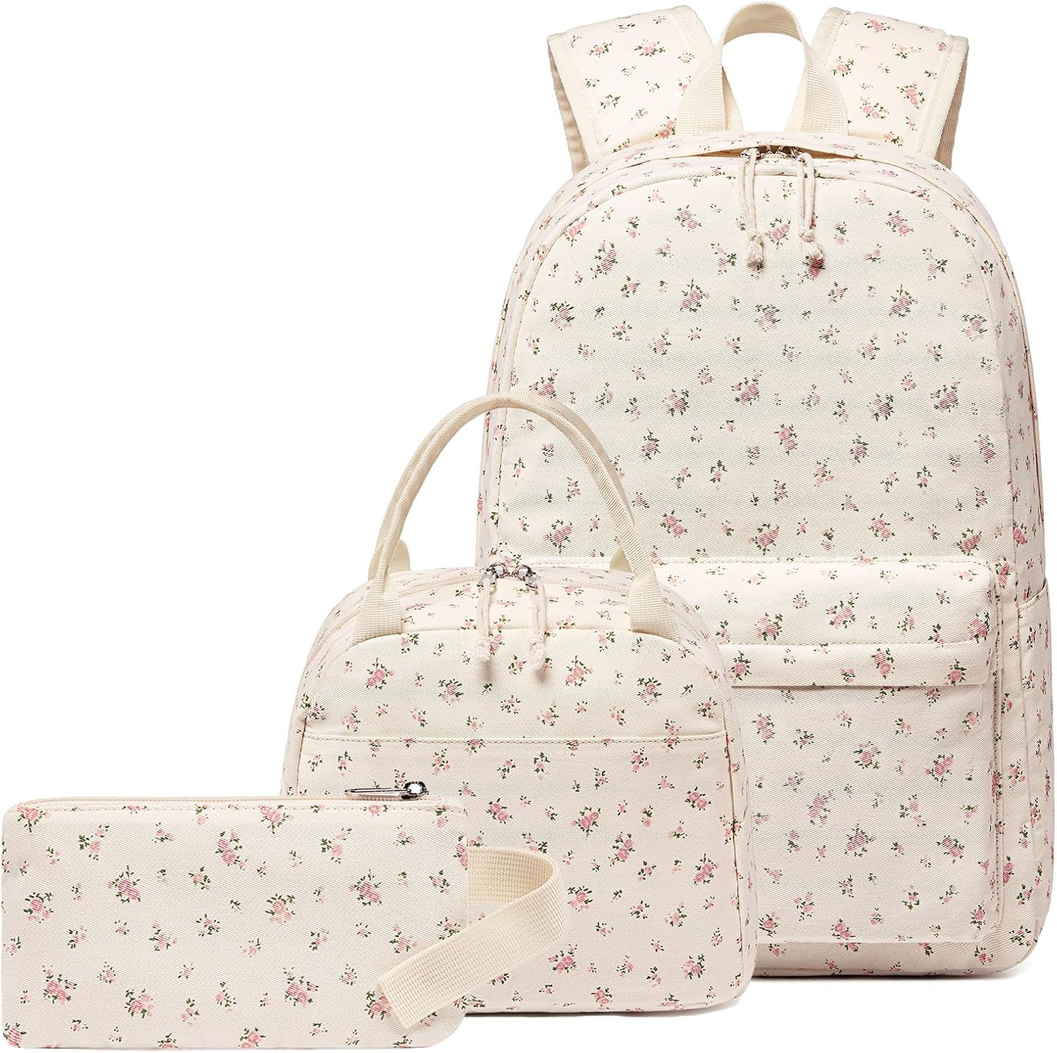 CAMTOP Girls Backpack with Lunch Box Set, Cute Bow School Backpack for Kids, 3-in-1 Lightweight Lunch Bag and Pencil Pouch