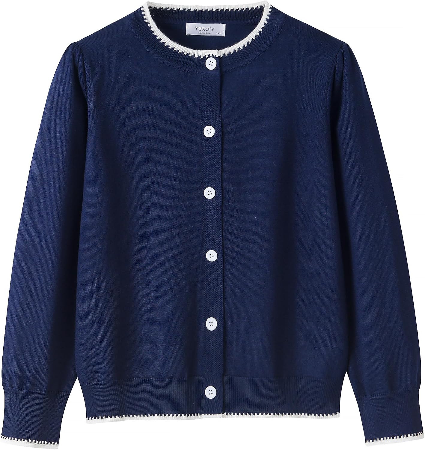 Yekaty Girls Cardigan Basic Long Sleeve Button Knit Sweater Tops Fashion Outfits