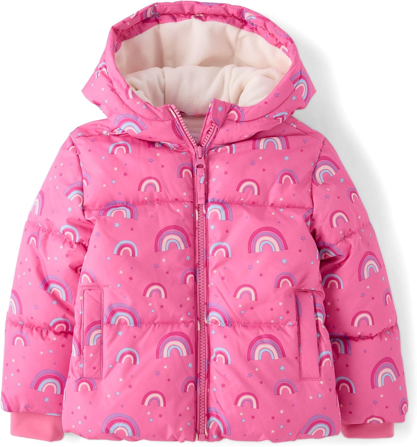 The Children’s Place Baby and Toddler Girls’ Medium Weight Wind-Resistant, Water-Resistant Puffer Jacket