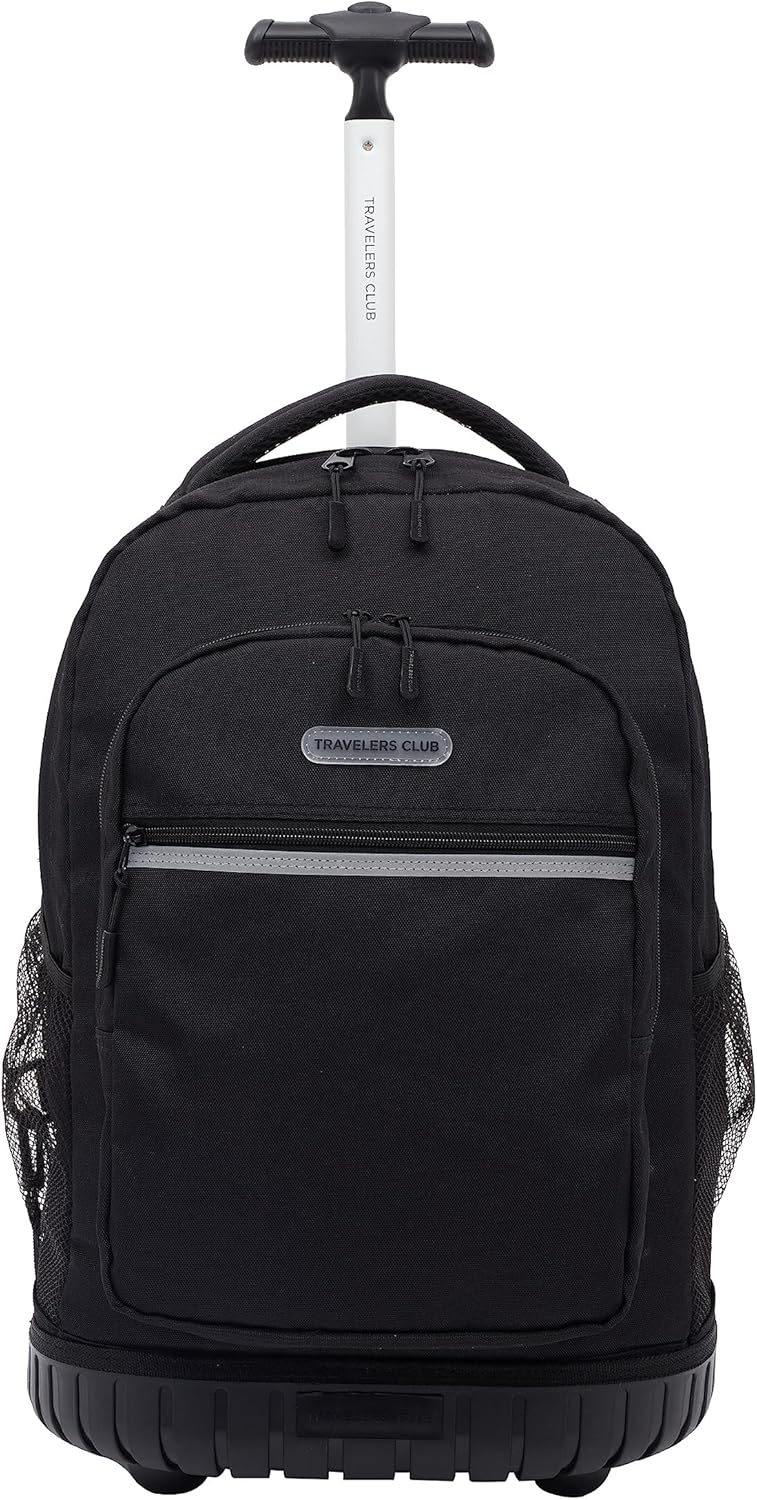 Travelers Club 18″ Rolling Backpack with Shoulder Straps, Black