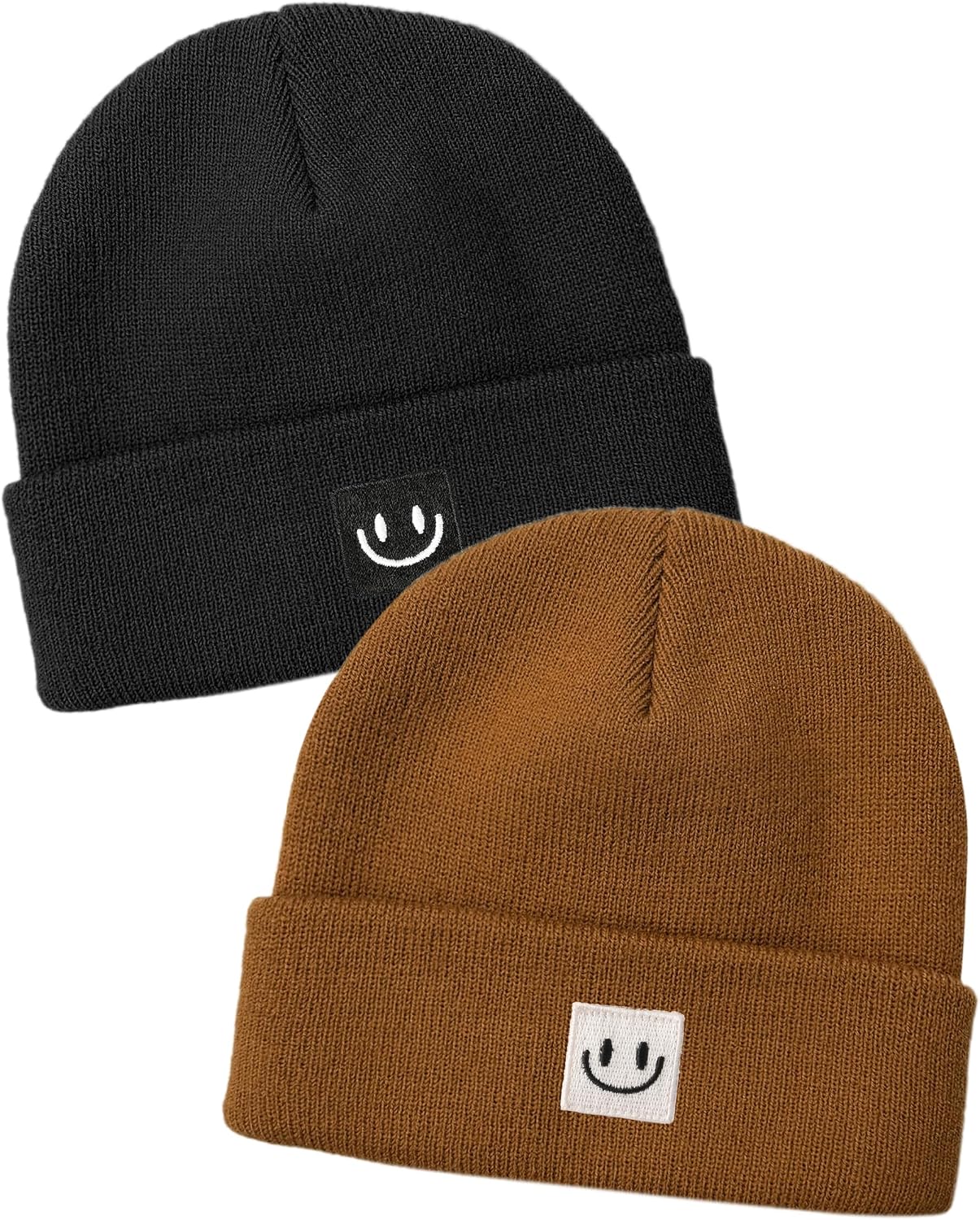 FURTALK Baby Beanie Cute Toddler Winter Hat Knit Boys Girls Warm 2 Pack Kids Embroidered Beanies Cap for 0-8 Years