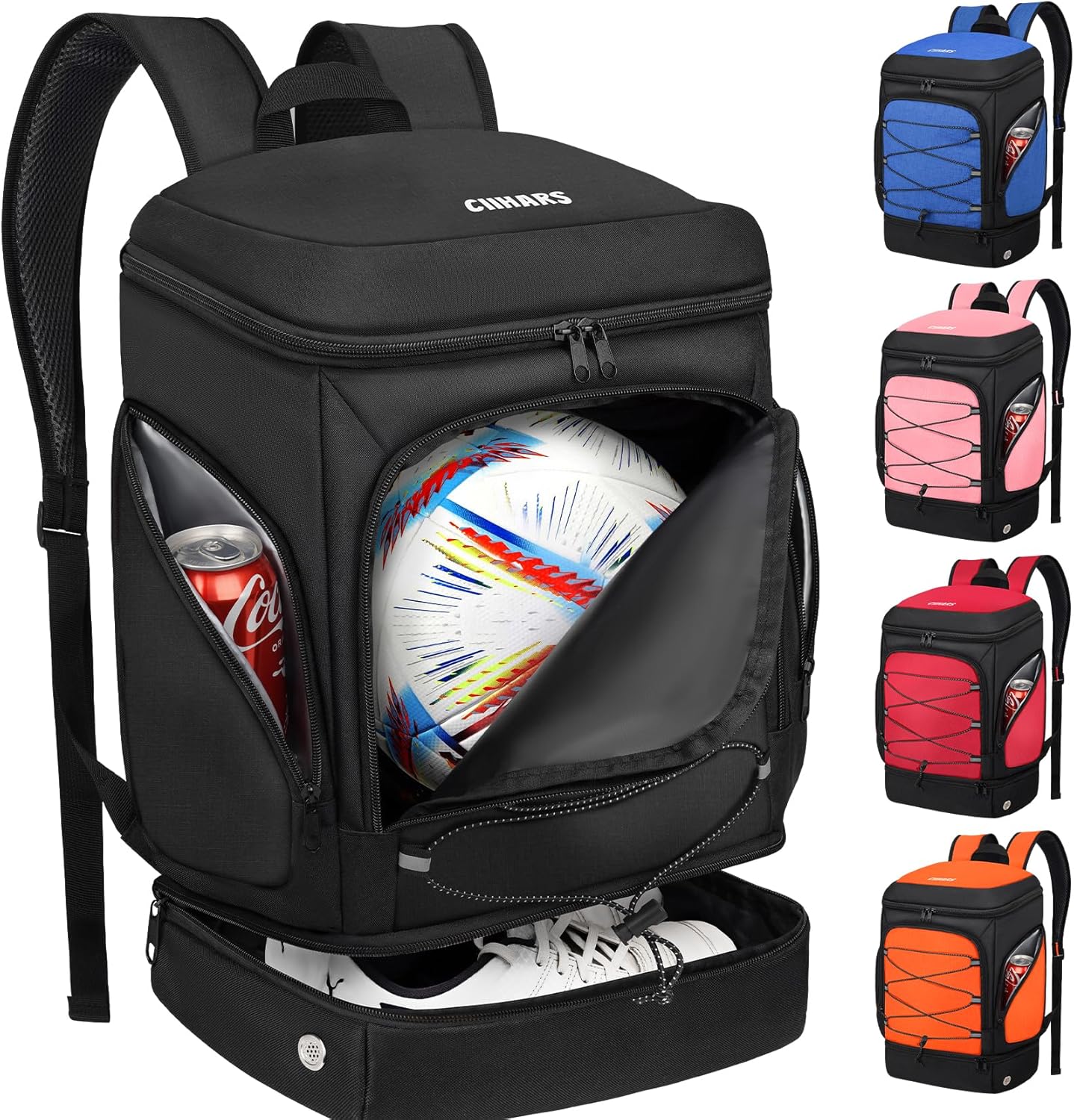 Soccer Bag – Soccer Backpack with Ball Holder,Sport Equipment Bags gifts for soccer stuff Water resistant Includes Separate Cleat Fit Basketball Volleyball Football