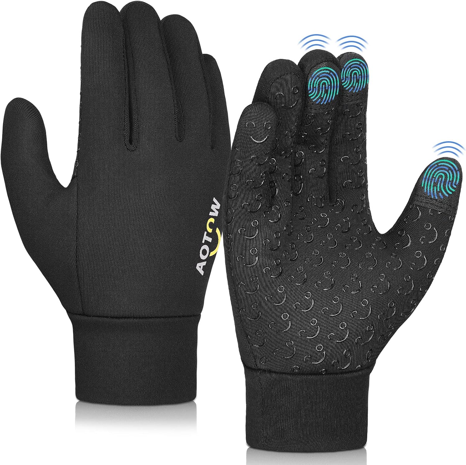 Kids Winter Warm Sports Gloves – Cold Weather Water-Resistant Children Mittens Age 4 12 Years Boys Girls Black