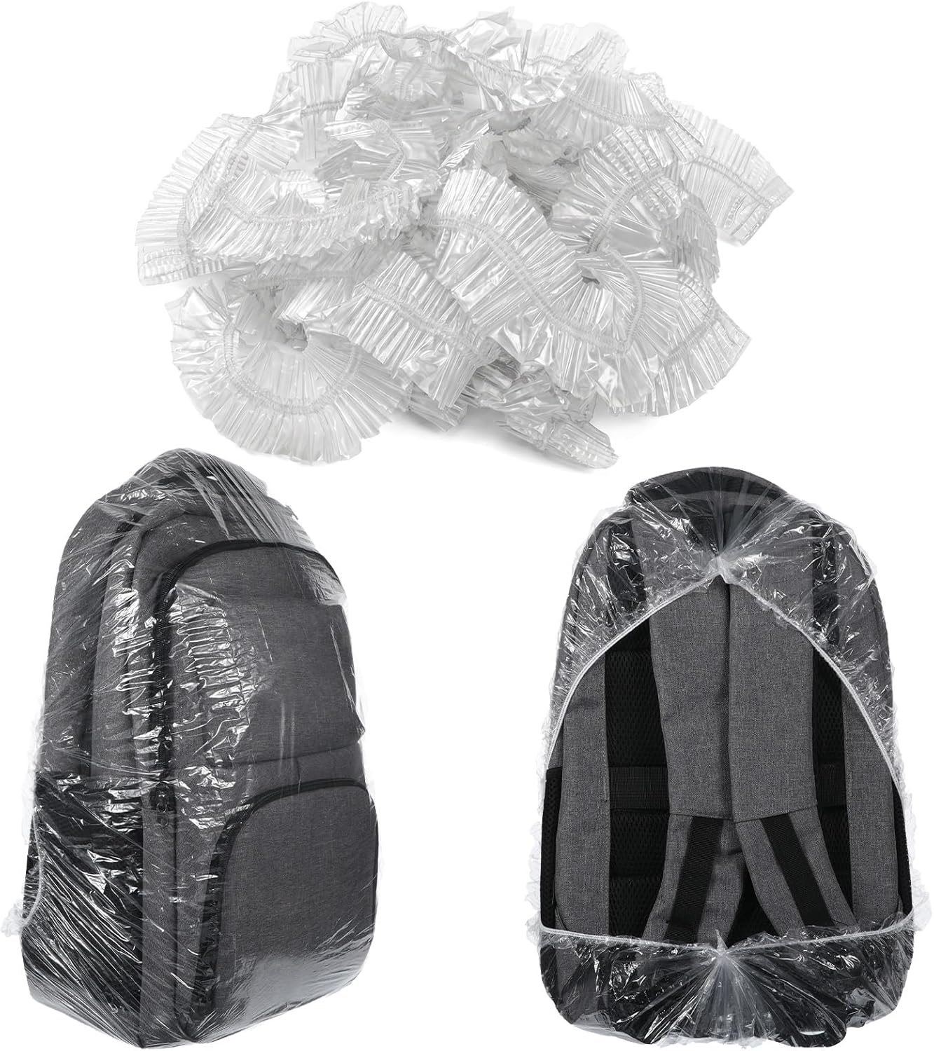 10 Pack Waterproof Backpack Rain Cover Disposable Lightweight Back Pack Covers Elastic Protector Bag Rain Cover for Backpacks Outdoor Hiking Cycling Camping Travel Emergency 15L-40L