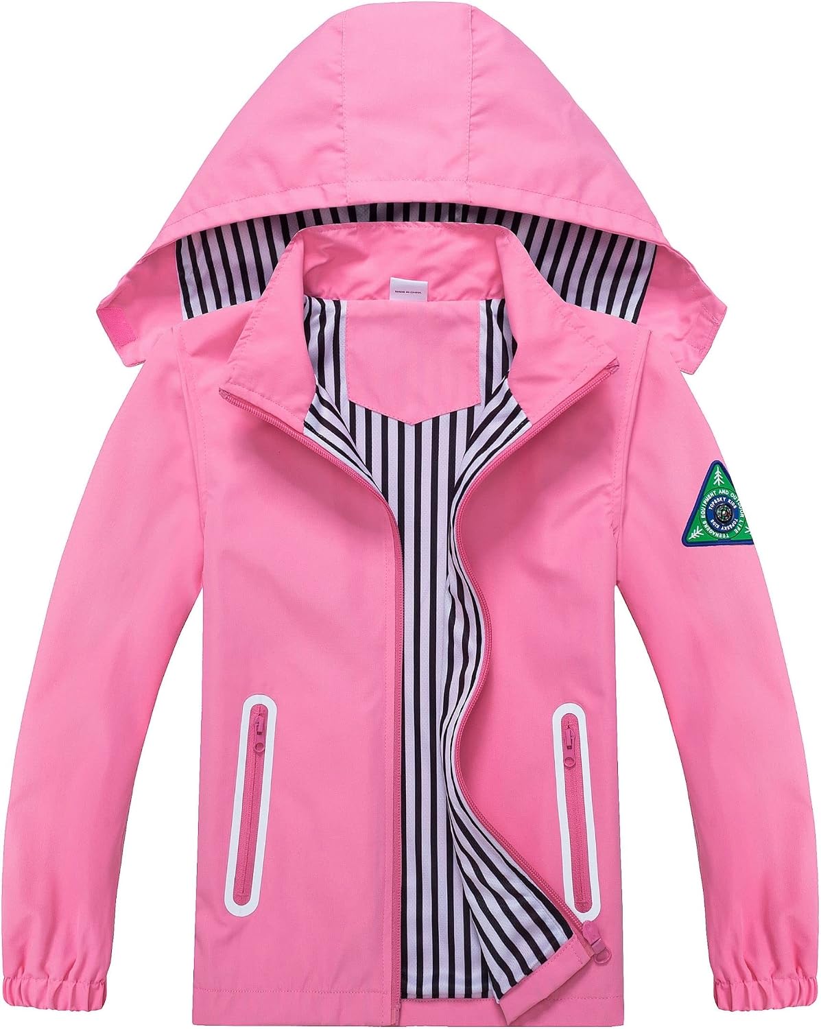 Waterproof Hooded Jacket for Boys Girls,Kids Raincoats Outdoor Windbreaker Dinosaur Rain Jacket
