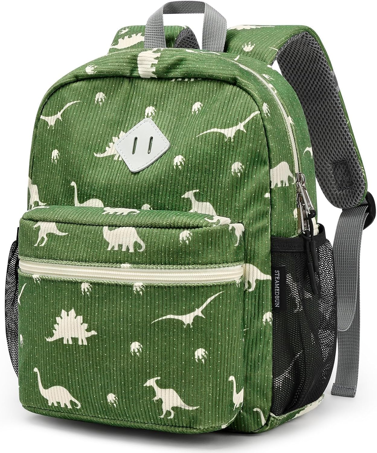 STEAMEDBUN Corduroy Toddler Backpack for Boys Girls 2-4, Kids Preschool Backpack for Kindergarten – Dinosaur