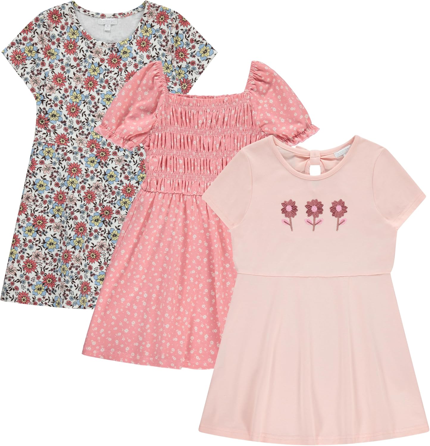 BTween 3 Piece Girls Summer Dress Set Short Sleeve Casual Skater Dresses