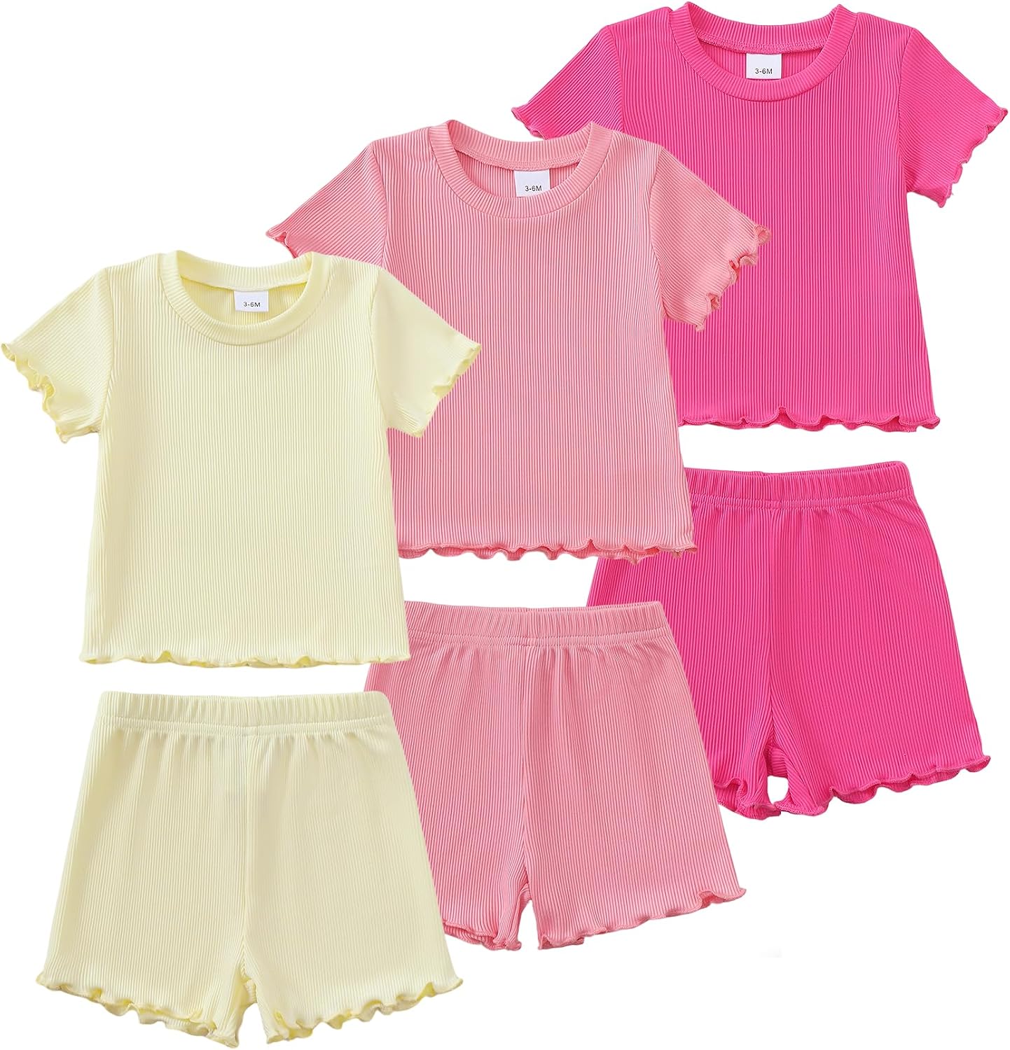 Toddler Baby Girl Boy Summer Clothes Outfits Casual Summer Short Sleeves Tops + Shorts Cute Outfits Set 3M-3T