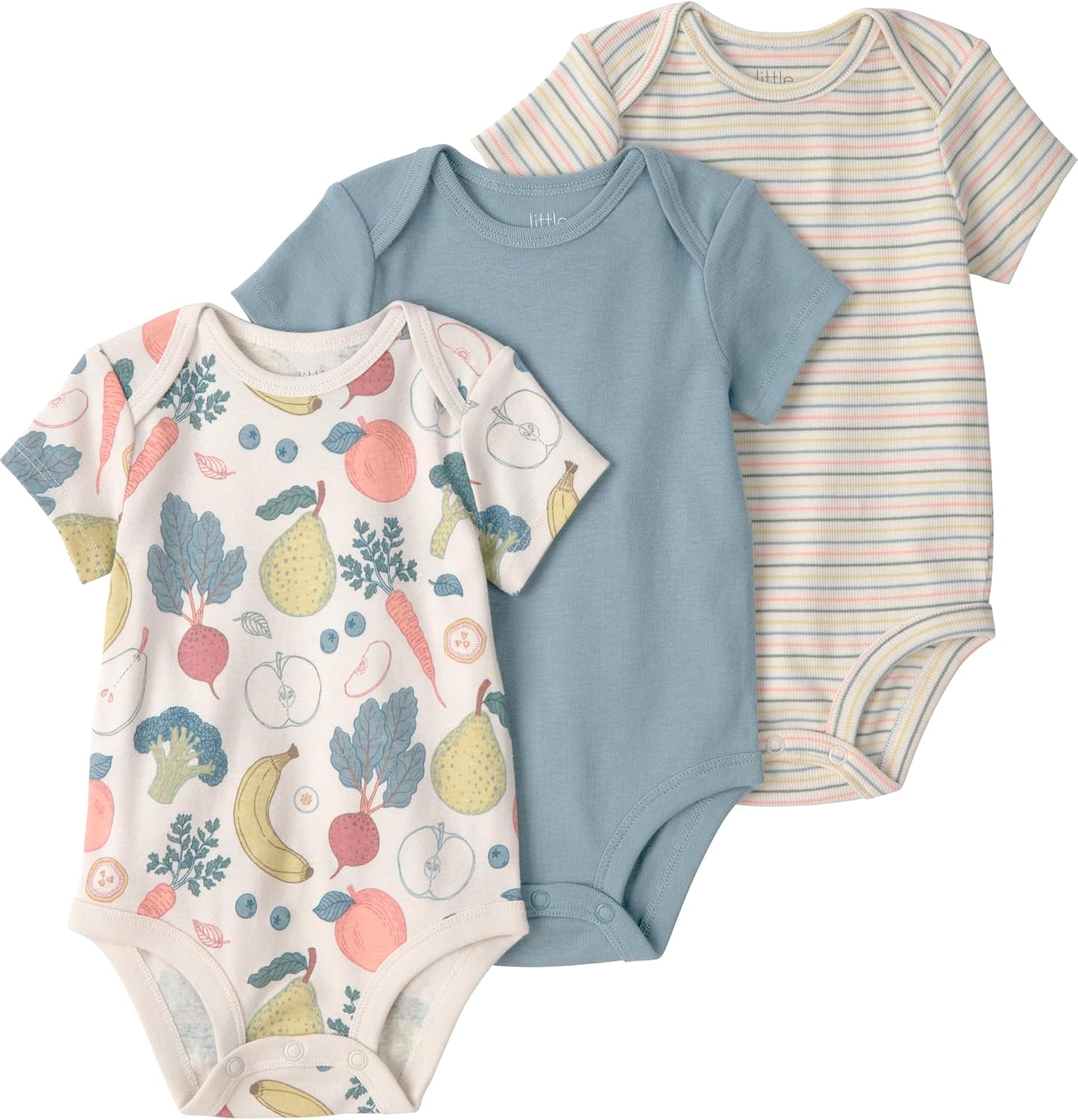 little planet by carter’s Unisex Baby 3-pack Short Sleeve Bodysuits Made With Organic Cotton