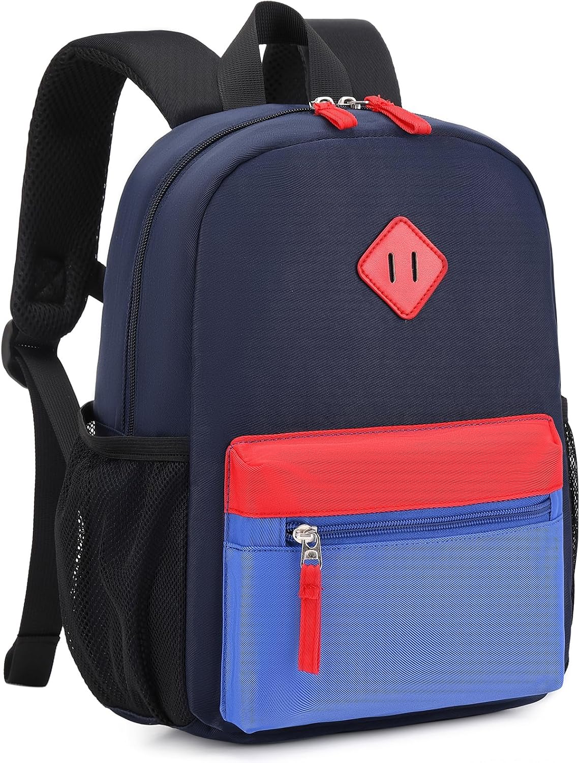 PIG PIG GIRL Kids Backpack, 16” Lightweight School Backpack for Boys Girls,Casual Bookbag for Primary Elementary Middle School,Age 5-14,Navy Blue and Blue,Large Size