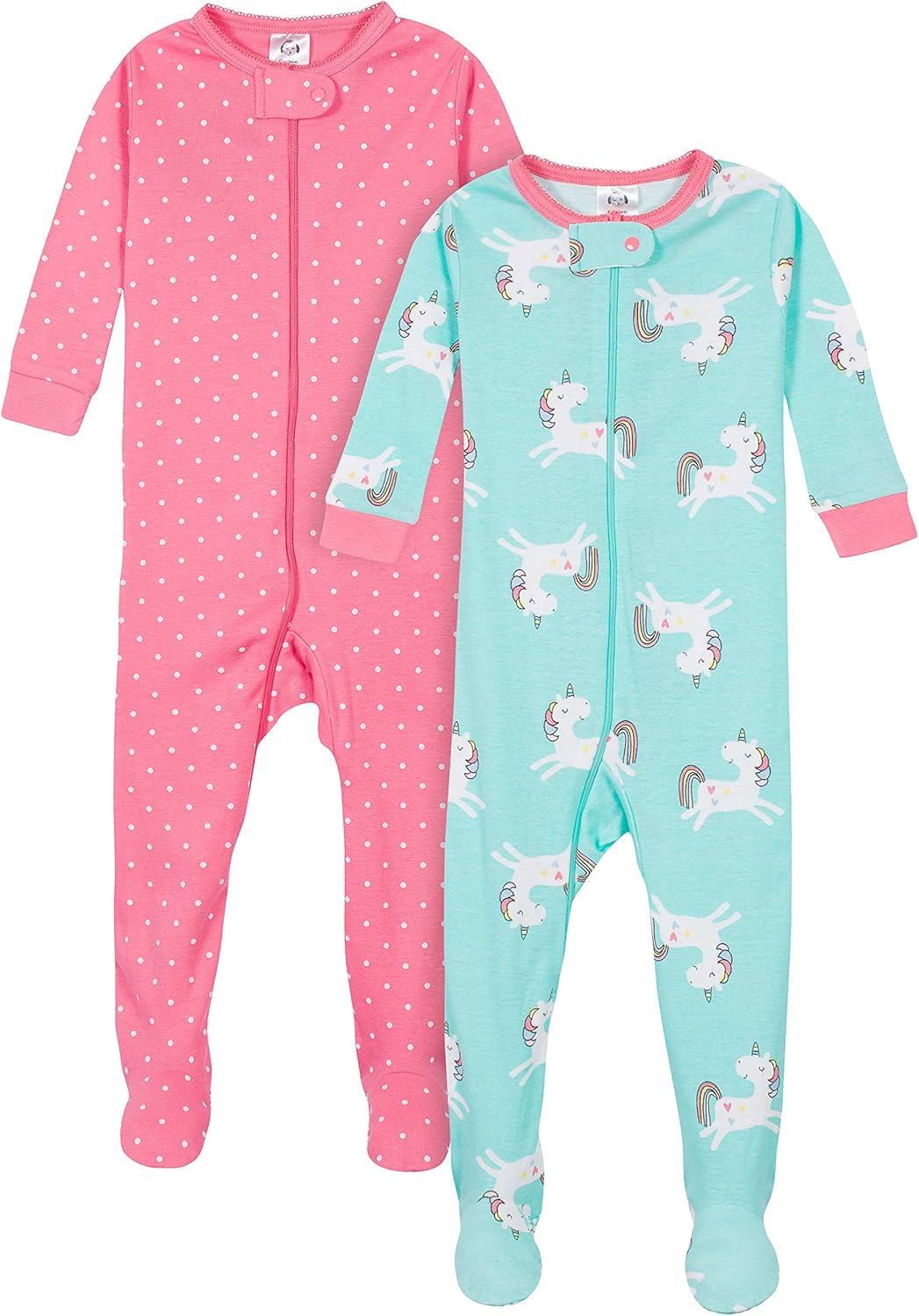 Gerber Baby Girls’ 2-Pack Footed Pajamas
