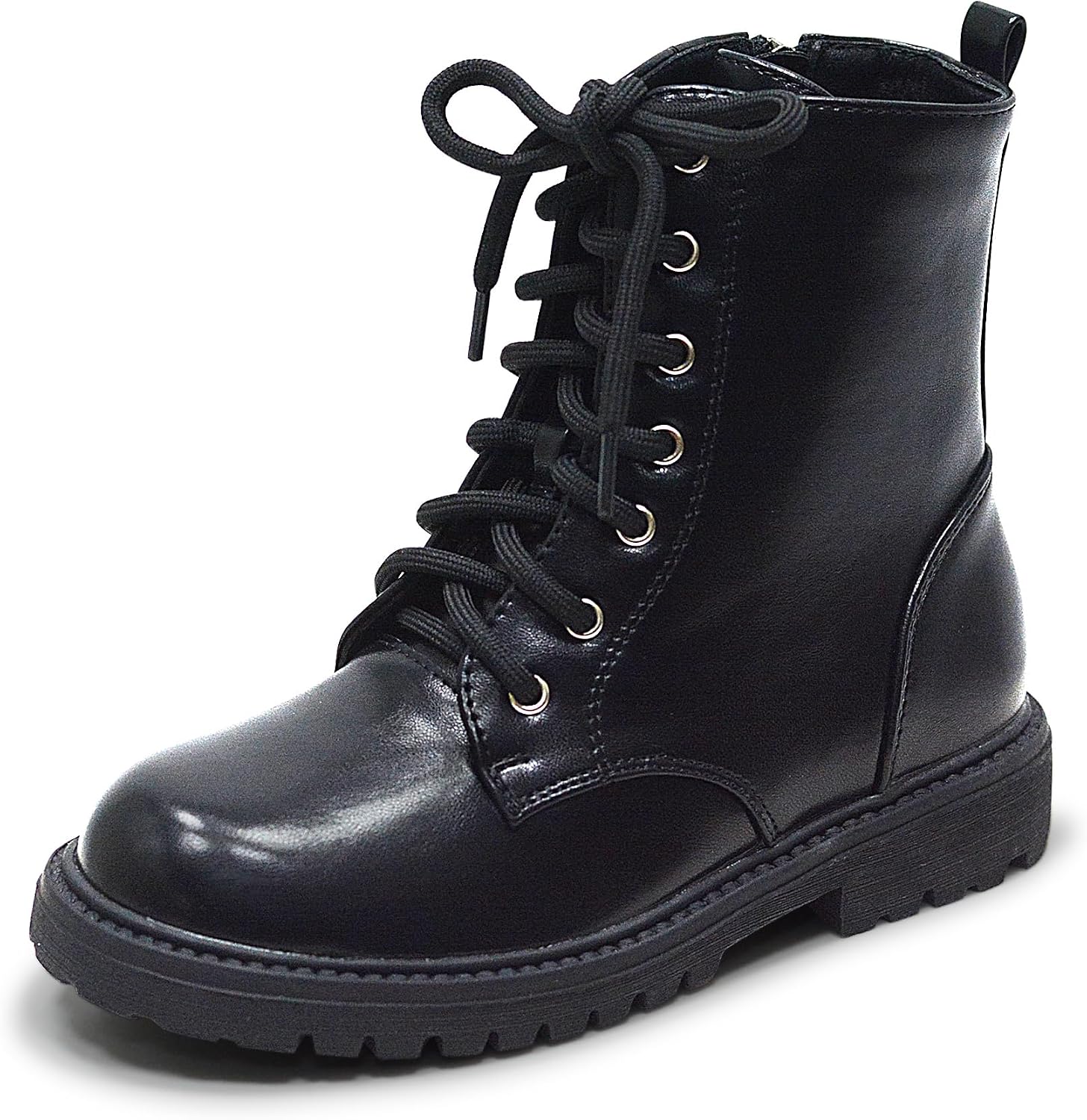 LseLom Girls Boys Side Zipper Combat Ankle Boots for Little Big Kid