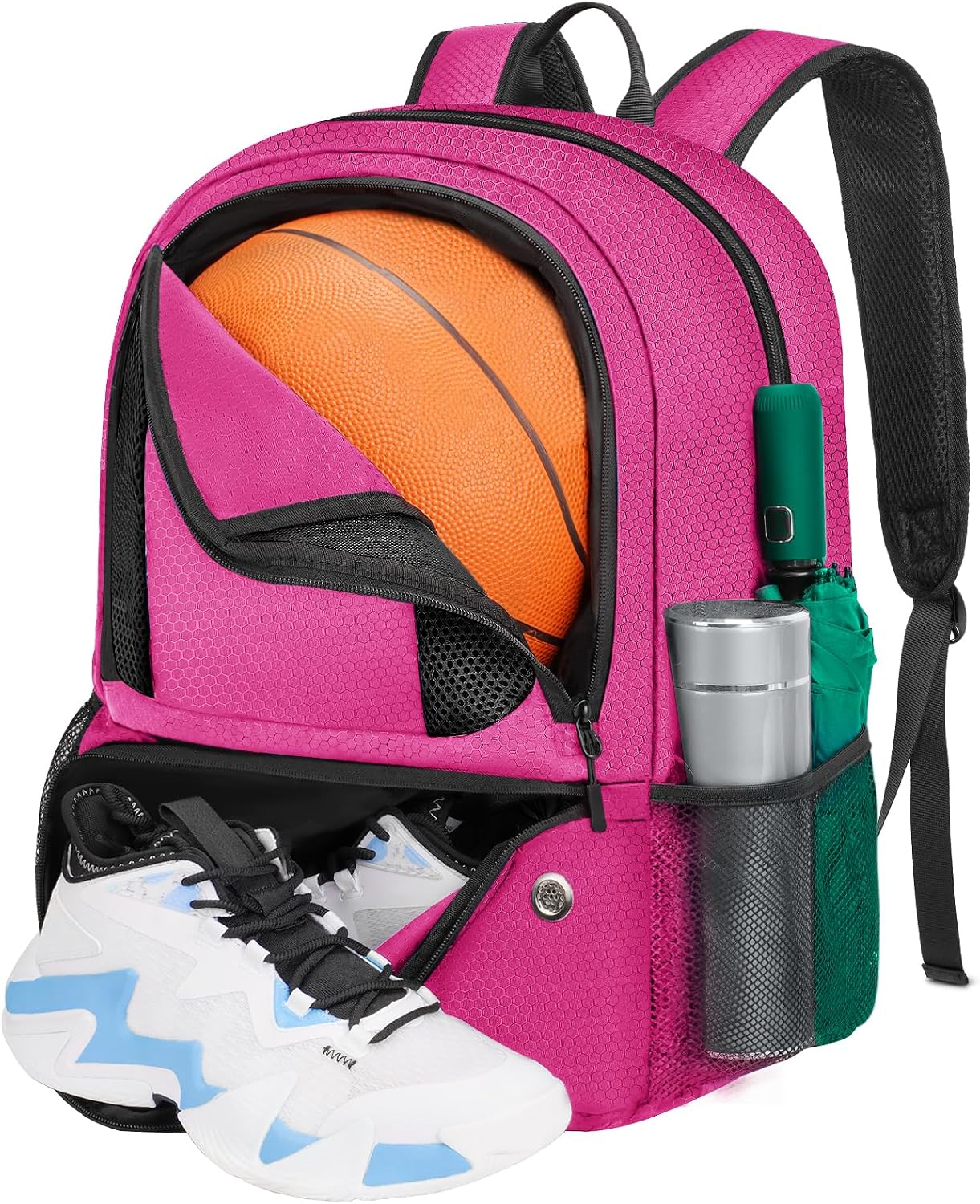 YOREPEK Basketball Backpack, Lightweight Basketball Bag with Ball Holder & Shoes Compartment, Sports Backpack Training Equipment Fit Soccer Volleyball Football