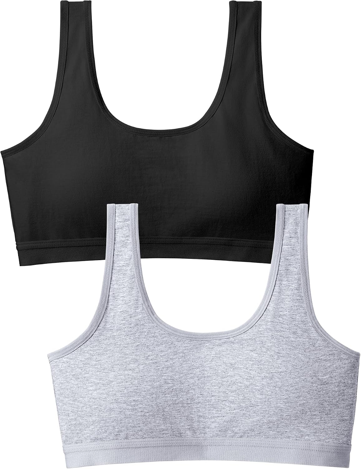 BOOPH Girls Cotton Training Bras Light Crop Cami Sports Bra for Girl 10-16 with Fixed Pads 9-15 Years