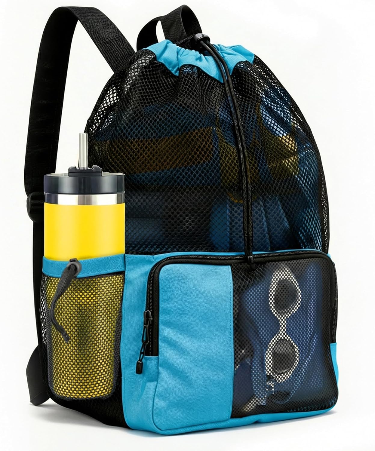 Mesh Swim Bag Drawstring Backpack bags for Swimmers Equipment Summer Essentials Mens and Women Beach Backpack