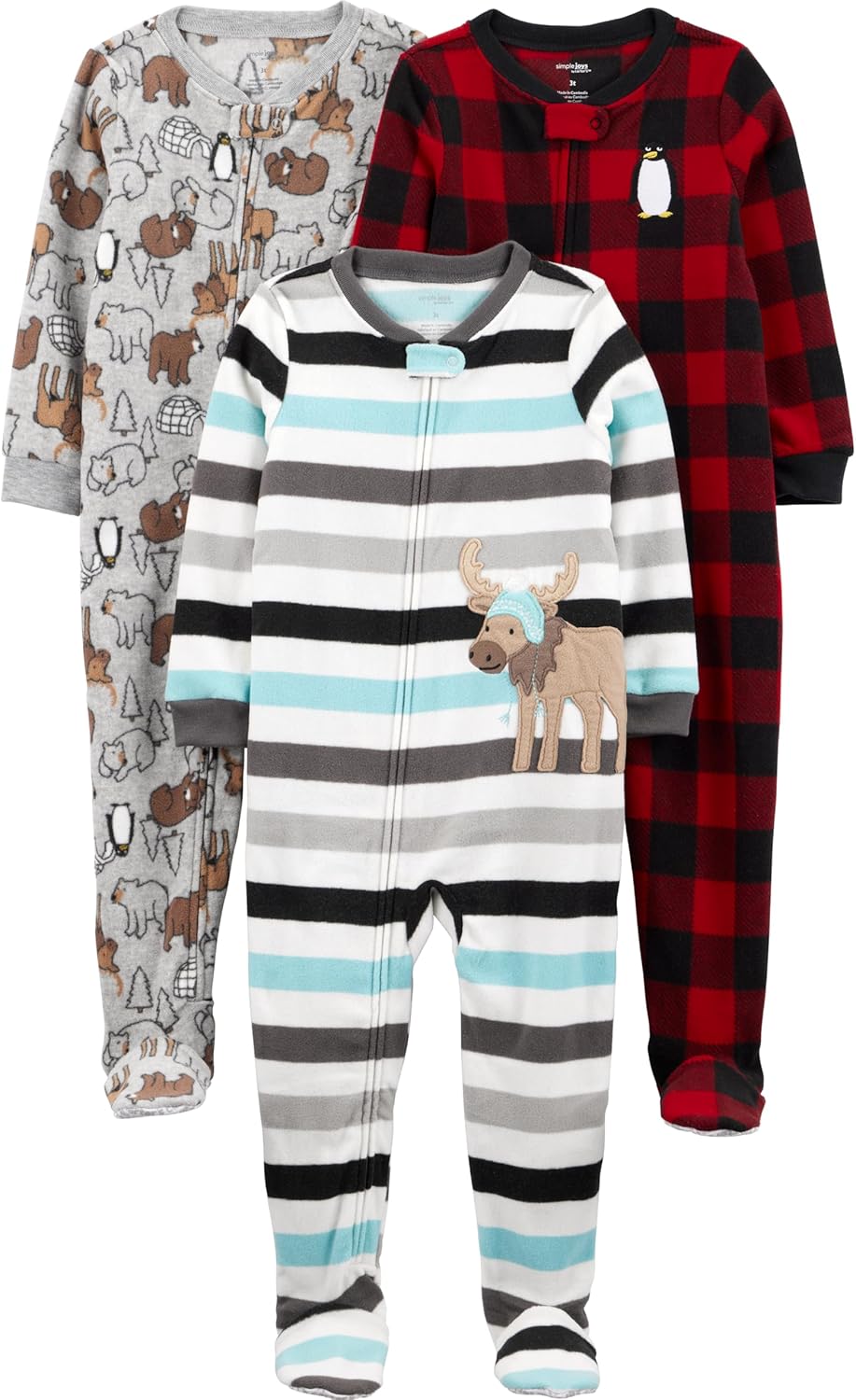 Simple Joys by Carter’s Baby Boys Loose-Fit Flame Resistant Fleece Footed Pajamas