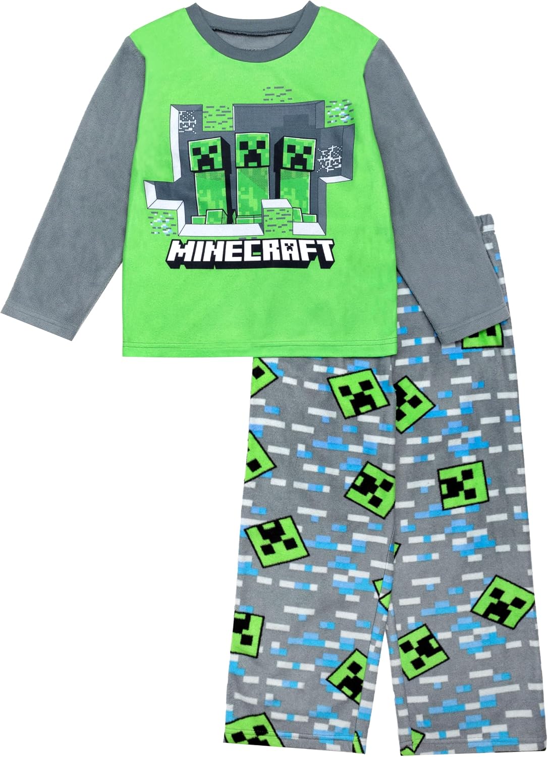 Minecraft Boys’ 2-piece Loose-fit Pajama Set, Soft & Cute for Kids