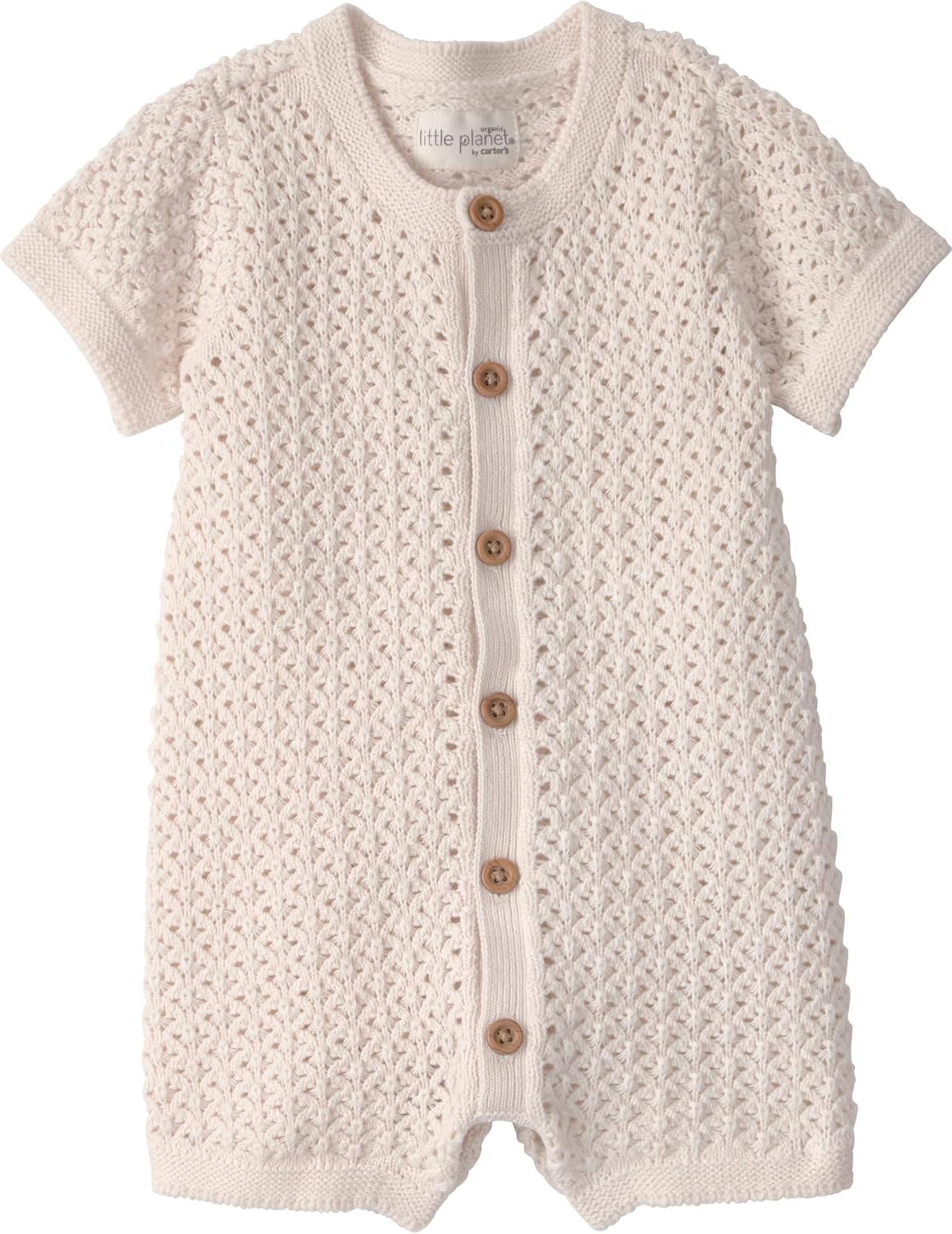 little planet by carter’s Unisex Baby Waffle Knit Button-Front Jumpsuit made with Organic Cotton