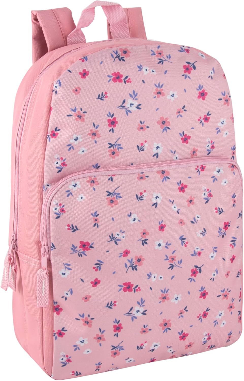 Trail maker Fun School Backpack for Elementary Middle School Girls and Boys | 17 Inch Printed Backpacks for School Kids, Travel (Pretty Pink Flowers)