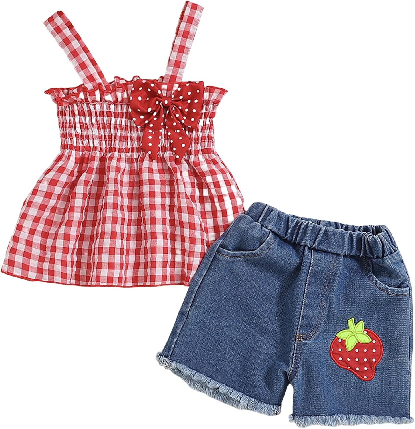 Doresbebe Toddler Girl Clothes Baby Girl Summer Outfits Ruffle Sleeveless Shirts Tops Shorts Set for Girl Clothing