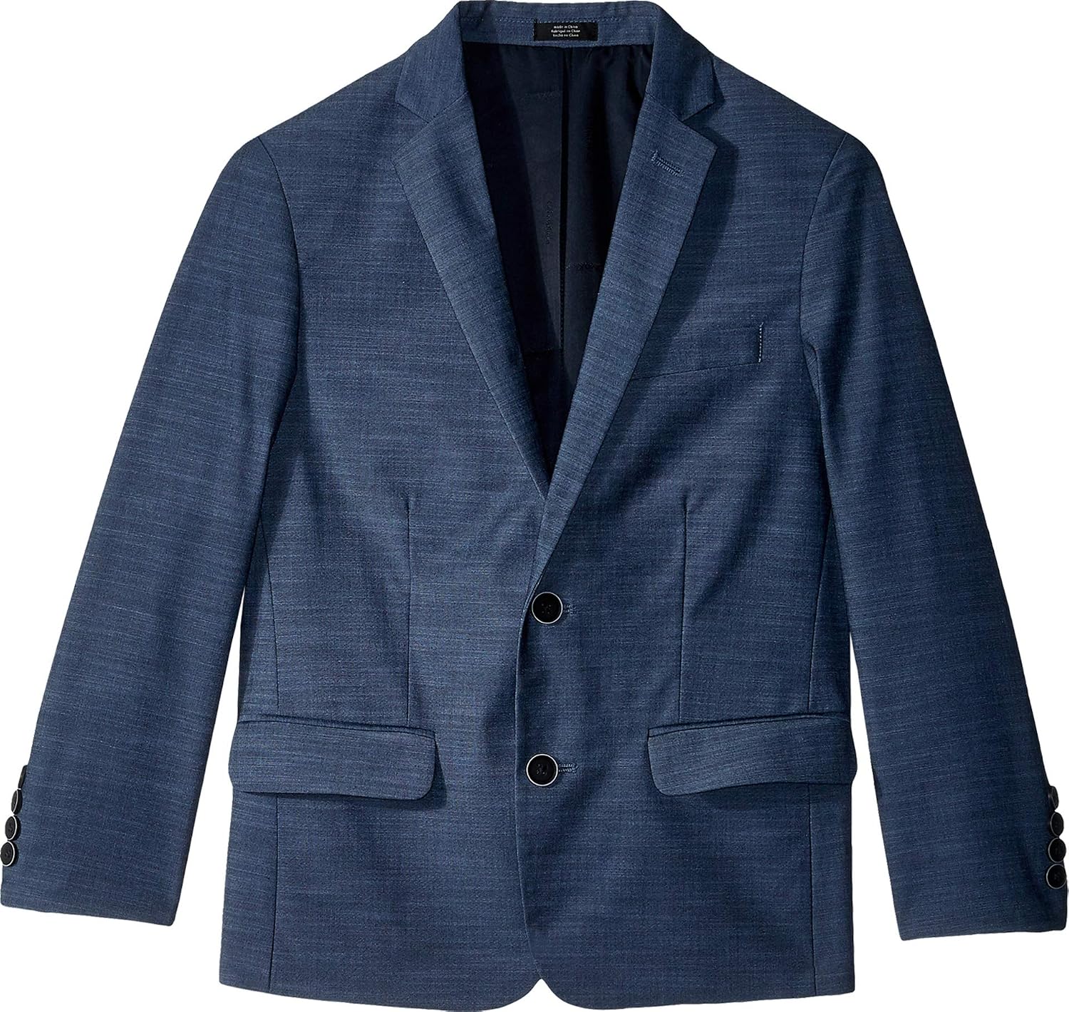 Calvin Klein Boys’ Blazer Suit Jacket, 2-Button Single Breasted Closure, Buttoned Cuffs & Front Flap Pockets