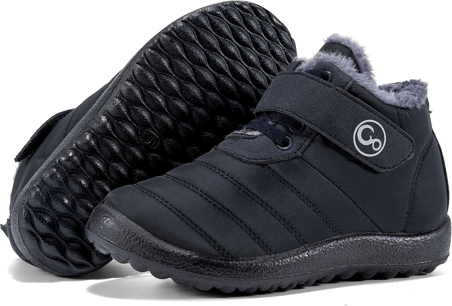 Ablanczoom Boys Girls Winter Snow Boots – Comfortable Warm Fur Lined Toddler Boot Outdoor Waterproof Slip On Walking Ankle Booties For Little Kid