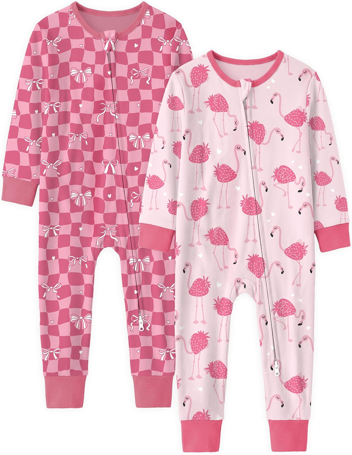 Unnivoll Toddler Pajamas 100% Cotton Footless Baby Pajamas Baby Boy Girl Clothes Snug Fit 2 Pack