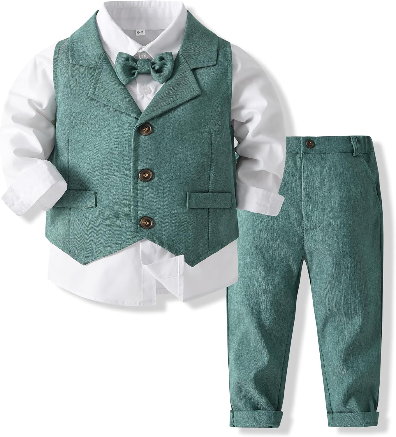 Kimocat Baby Boys Gentleman Bowtie Formal Outfit Suits Tuxedo Vest Wedding Party Suit