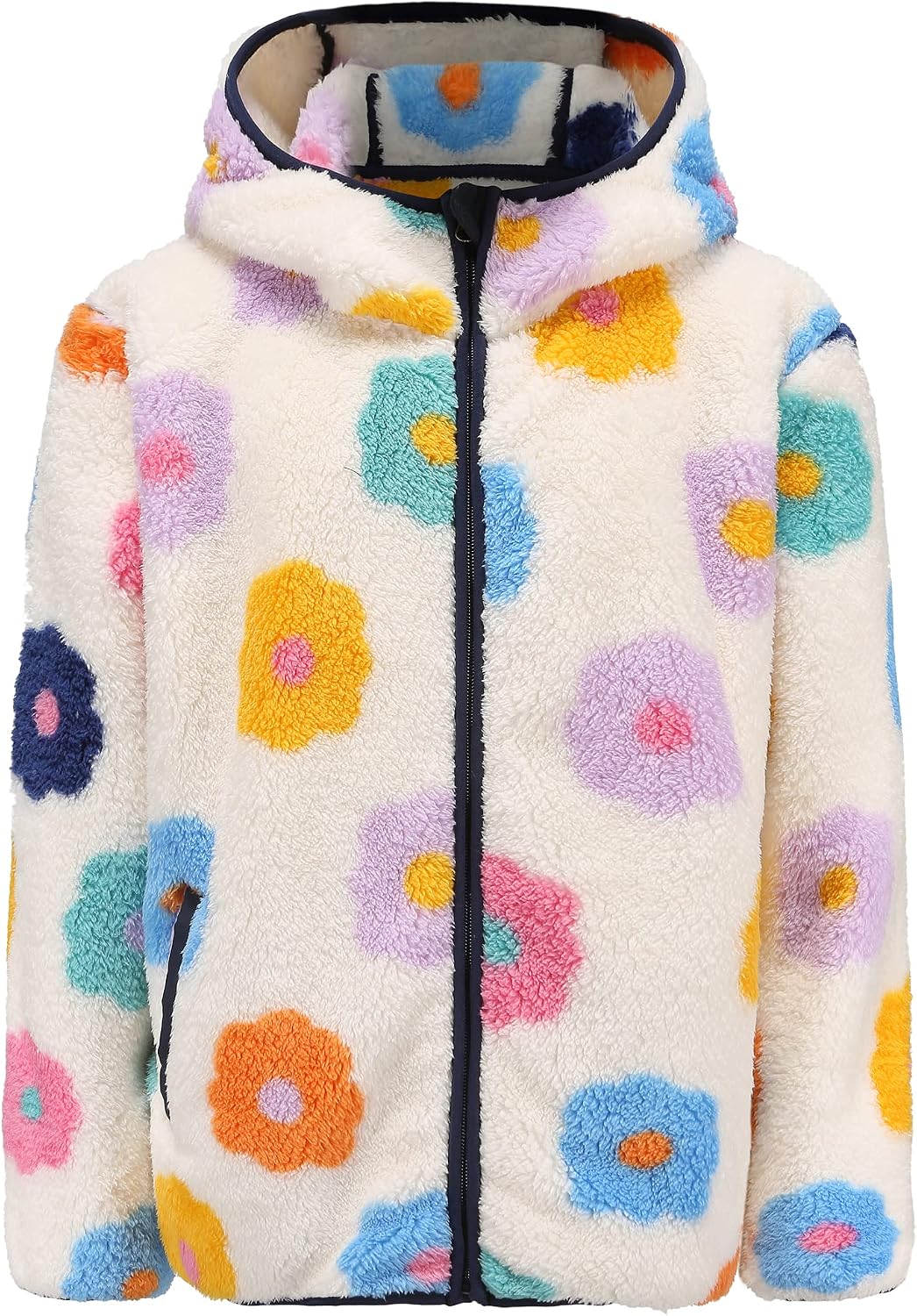 Girl’s Jacket Kids Full Zip Ultra Soft Sherpa Fleece Hoodie Sweatshirt