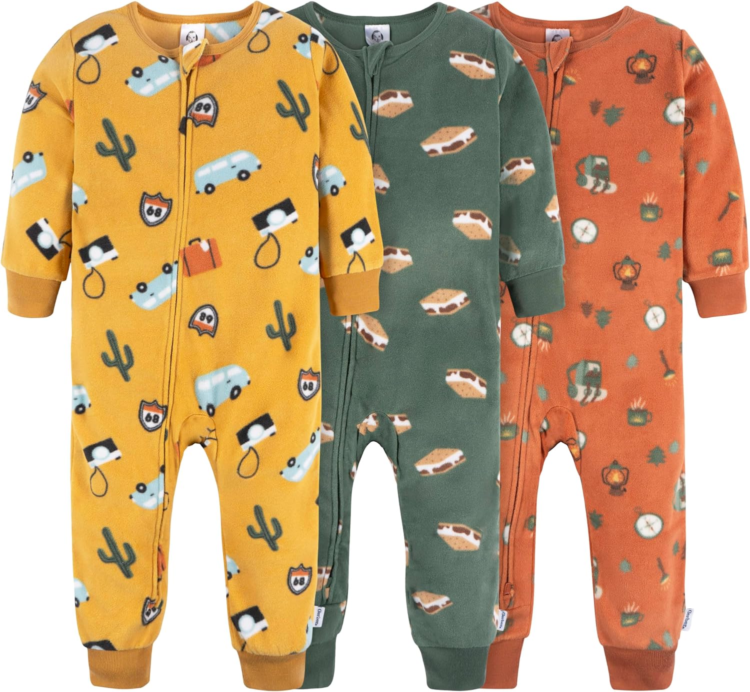 Gerber Baby Boys’ Fleece Footless Pajamas 3-pack